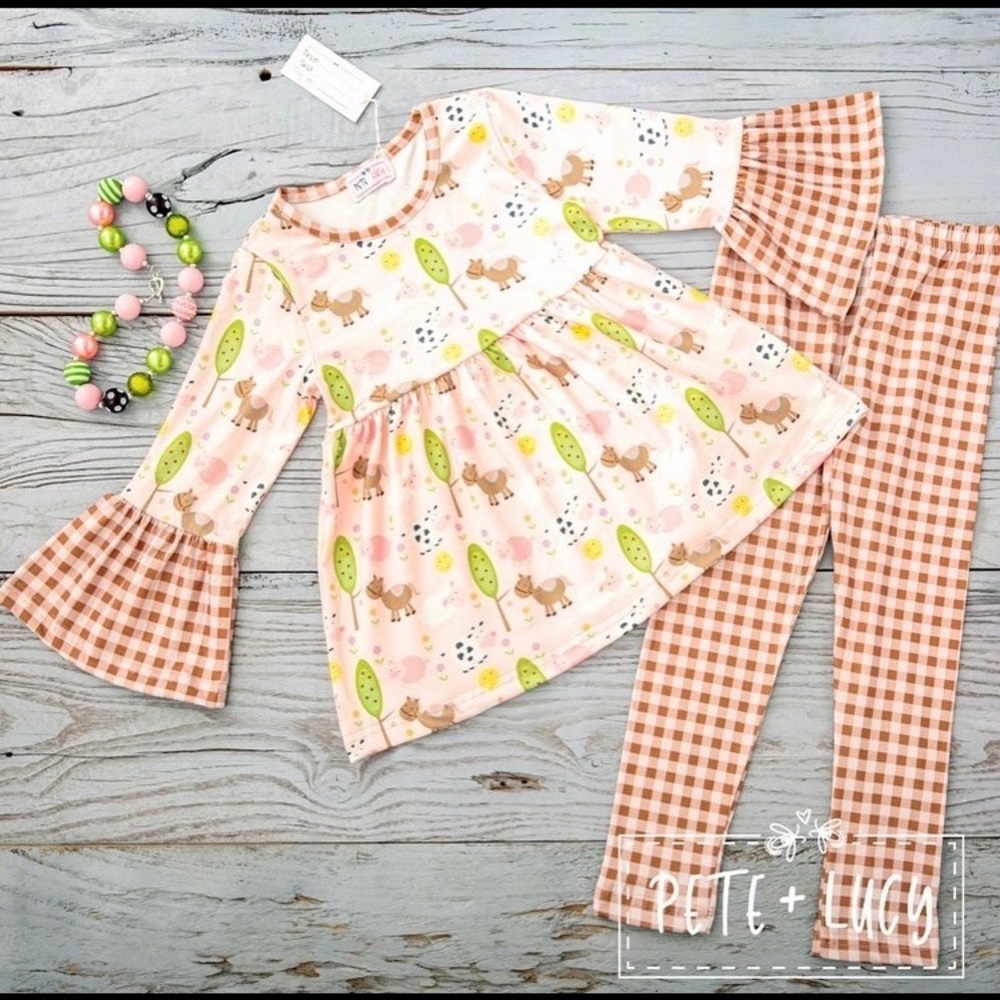 NWT Pete+Lucy Fun on the Farm Pant Sets